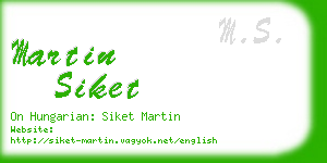 martin siket business card